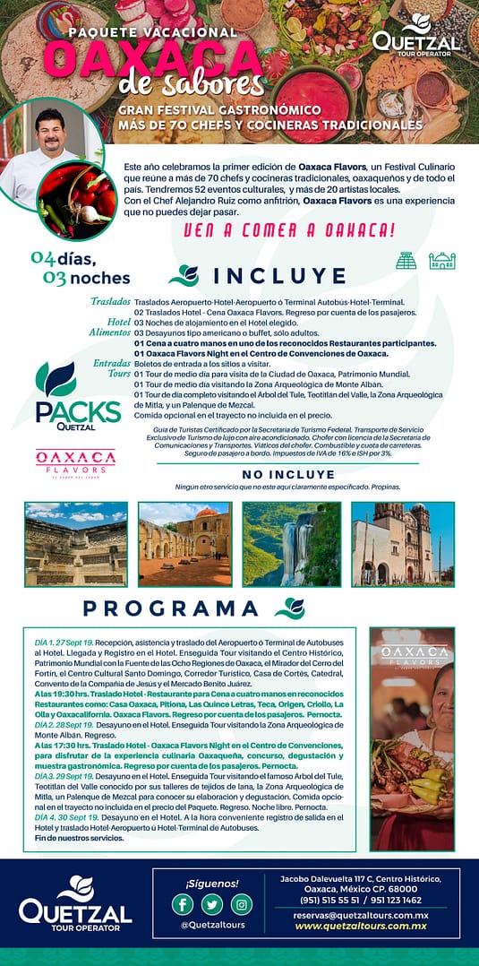 Paquete-Vacacional-Oaxaca-de-Sabores-2019-Quetzaltours-Oaxaca-Flavors